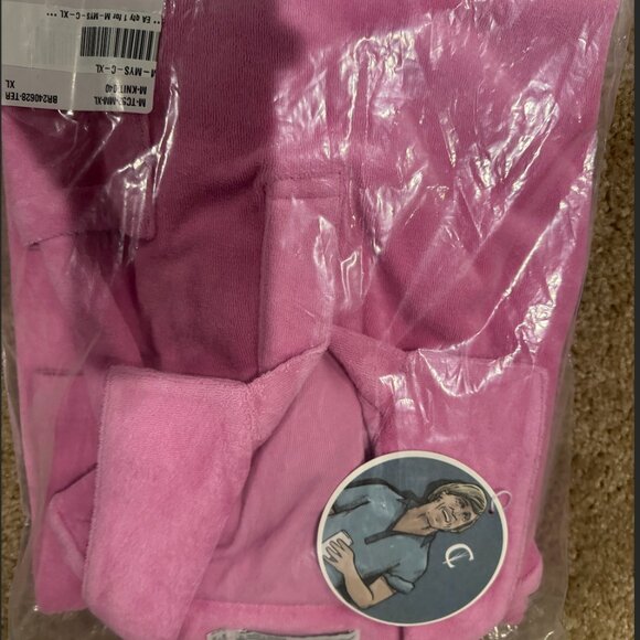 NWT Criquet Terry Cloth Polo Shirt Mens XL Pink Short Sleeve Johnny Collar Golf - Picture 3 of 3